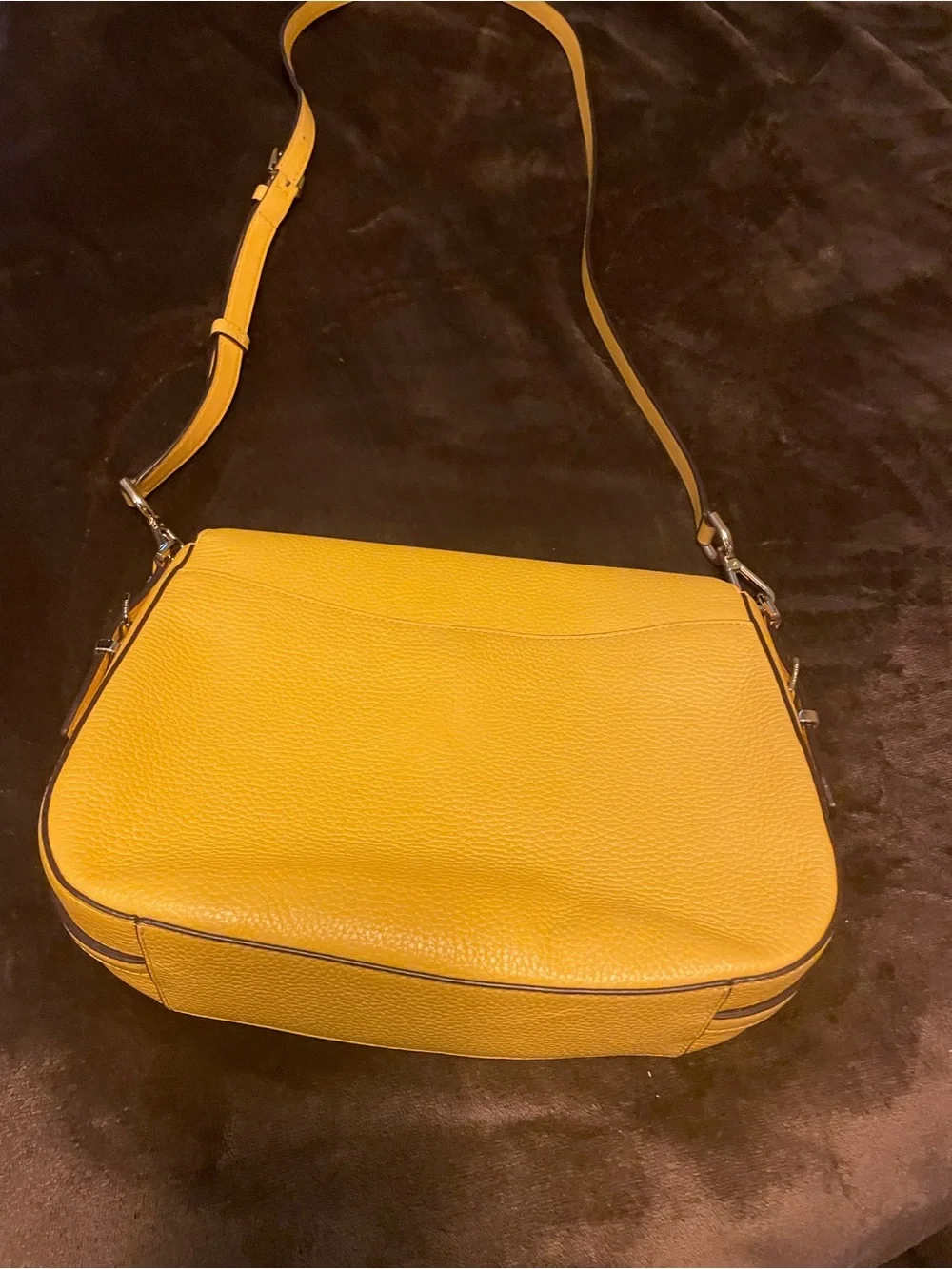 Michael Kors Bright Yellow Pebble Leather Crossbody. New without tags.